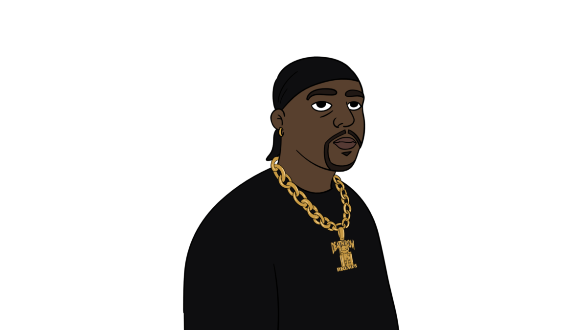 Character design of Nate Dogg Nate Dogg & Nhale - Hood Money ( animated music video )