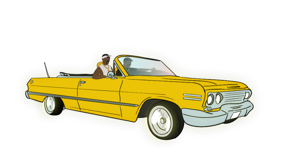 Father & son in cadillac Nate Dogg & Nhale - Hood Money ( animated music video )